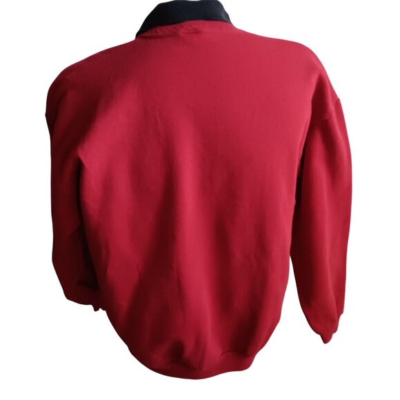 Vintage Women's Sweatshirt XL 90s Red Heart cottagecore Peter Pan Sweat Shirt - Picture 3 of 4